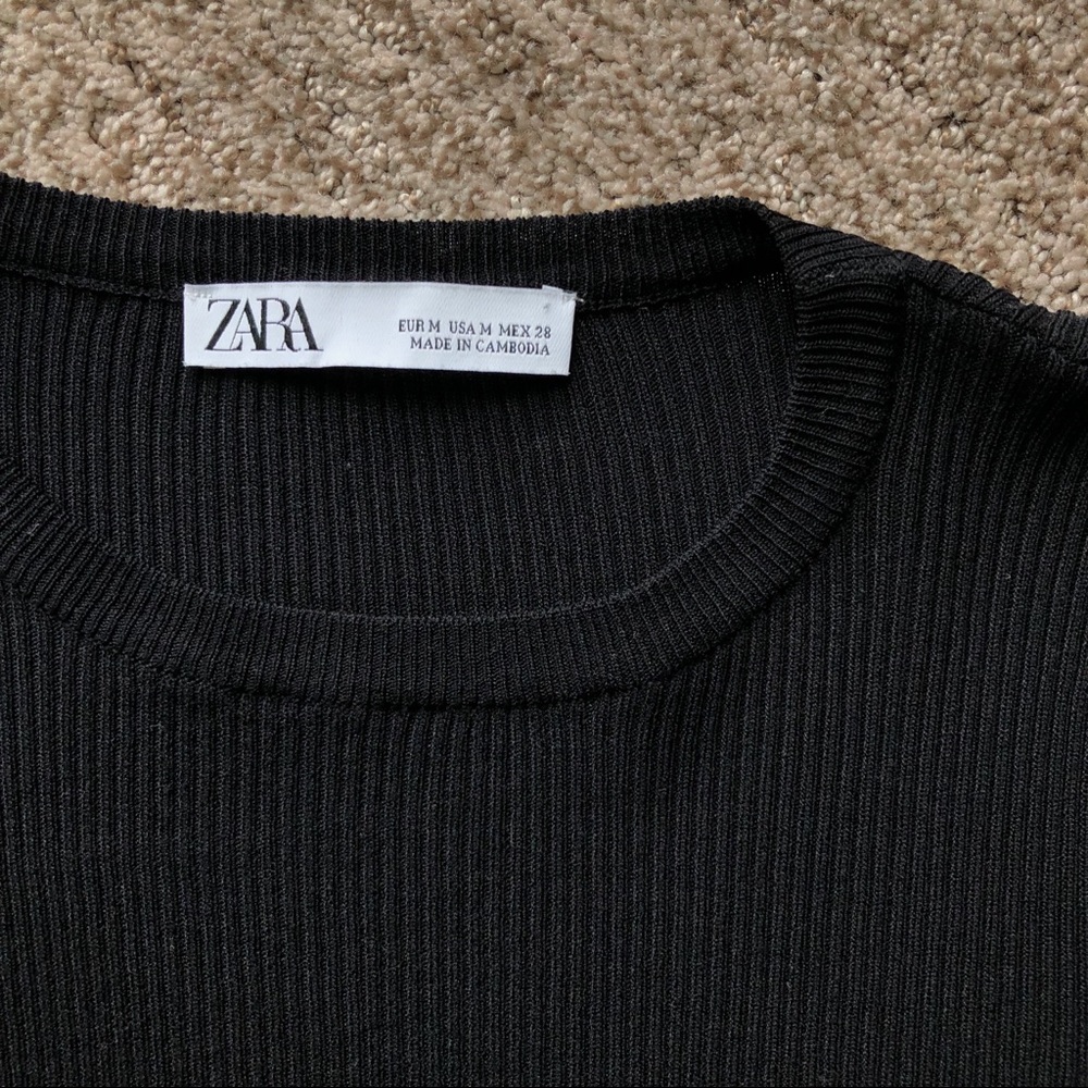 Zara black scallop crop top